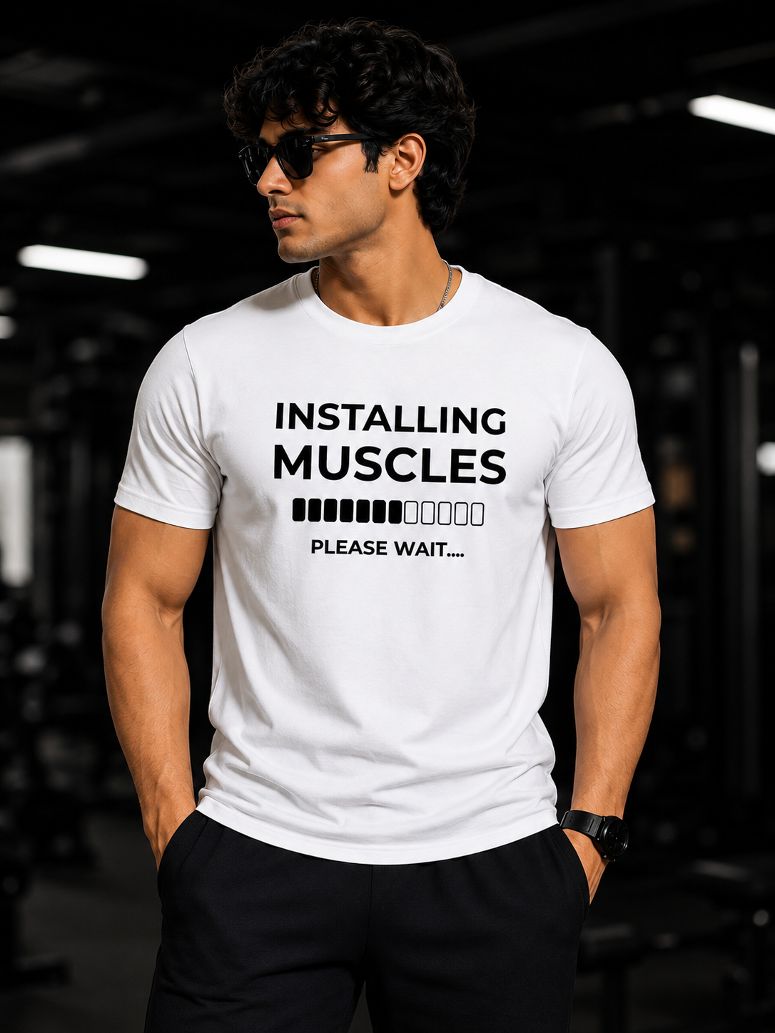 Installing Muscles – Please Wait | Gym T-Shirt