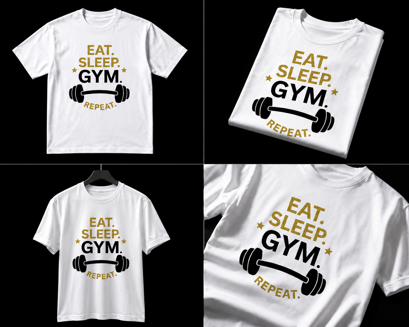 EAT. SLEEP. GYM. REPEAT. Premium 240 GSM Oversized Tee